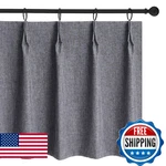 Wdfour Pinch Pleated Curtains, Full Blackout Linen Look Window For Bath New. Price: $94.81.