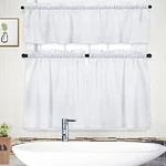 Nanan Kitchen Curtains And Valances Set Pcs 30 60"W X 45"L (pack Of 3) White New. Price: $31.31.