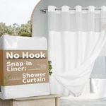 River Dream No Hook Slub Textured Shower Curtain With Snap-in Peva Liner Set ... New. Price: $27.90.