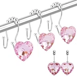 Yapicoco Shower Curtain Hooks Rings For Bathroom, 12PCS Double Pink New. Price: $23.44.