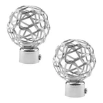Curtain Finials, 2PCS Silver Drapery Rail Pole Head Cap Decorative Hollow Win... New. Price: $23.33.