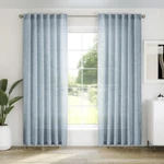 Meetbily Stone Blue Linen Curtains 90 Inch Length 2 Panel Set For Living Room New. Price: $69.52.