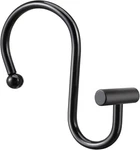 Black Rust Resistant Metal T-bar Shower Curtain Rings, Set Of 12 New. Price: $11.28.