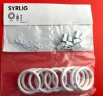 Pack Of 10 Ikea Syrlig Curtain Ring W/clip & Hook Hardware White 1/2" New. Price: $11.01.
