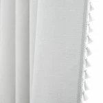 White Linen Blackout Curtains With Tassels 84 Inch LONG,100% Boho Cu... New. Price: $58.17.