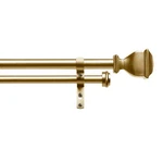 Exclusive Home Napoleon Double Curtain Rod And Finial Set, Gold, Adjustable. Price: $54.95.