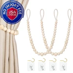 Wood Bead Curtain Tiebacks, Klogtsind Set Of 2 Holdbacks For New. Price: $5.54.