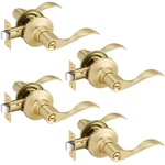 Bonpoly Satin Brass Door Handle 4 Pack Lever Privacy Function Interior New. Price: $111.02.