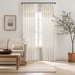 Mercantile Lucinda Light Filtering Window Curtain With Attached Knotted Fring... New. Price: $45.67.