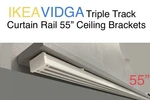Ikea Vidga Triple Track Curtain Rail 55 Ceiling Brackets Set Of New. Price: $260.00.