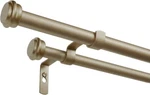 Exclusive Home Topper Double Curtain Rod And Finial Set Gold Open. Price: $39.95.