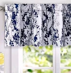 Driftaway Leah Floral Blossom Ink Painting Window Valances Navy/white 52"X18" Used. Price: $65.00.