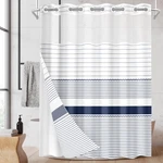 Nesphy No Hook Boho Shower Curtain With Snap Fabric Liner Set Navy Blue White New. Price: $44.94.
