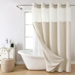 No Hooks Polyester Textured Shower Curtain With Snap-in Fabric Liner Set, Hot... New. Price: $49.70.