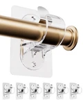 Andgoo 6 Adhesive Curtain Rod Holders, No Drilling Pack, Transparent New. Price: $30.05.
