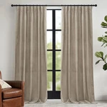 Ryb Home Camel Beige Velvet Curtains With Hook Tape, Thermal Insulated Privacy New. Price: $64.43.