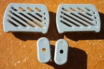 (2) Champion Headrail + Bottom End Cap Cordless 1" Vinyl Horizontal Blinds Open. Price: $13.50.