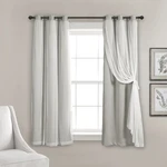 Lush Decor 38X63 Light Gray Sheer Blackout Grommet Curtains Pack Of 2 New. Price: $63.69.