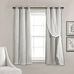 Lush Decor Sheer Grommet Curtains Insulated Blackout Lining Window Curtain- Gray New. Price: $54.52.