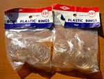 (24) Vintage Newell Clear Plastic Bone Cafe Rings 11/16" Sew-in Curtain Drapery. Price: $7.95.