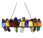 River Of Goods Wire Window Panel 24" Multi Stained Glass Birds Art Hanging Decor New. Price: $113.00.