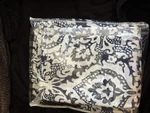 Main Stay 29X84 Curtains- Panel Set Damask Navy Blue Silver Grommets Used. Price: $15.00.