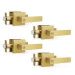 Gobrico 4 Pack Heavy Duty Gold Square Privacy Interior Door Levers Satin Brass New. Price: $126.10.