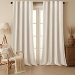Xoguibo Boho Blackout Curtains 96 Inch Beige Linen Blend 2 Panels Rod Pocket New. Price: $89.99.