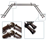 Rod Desyne 13/16" Bay Window Double Curtain Adjustable 20-36, 38-72 Cocoa New. Price: $99.99.