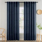 Miulee Navy Blue Linen Curtains 84 Inch Length 2 Panels For Bedroom Living Ro... New. Price: $61.00.