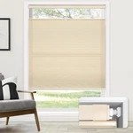 Lazblinds No Tools Drill Cordless Cellular Shades, Light Filtering Honeycomb Open. Price: $29.99.