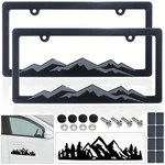 Bggtmo Mountain License Plate Frames- Gray On Black Raised, New. Price: $14.76.