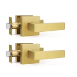 Gobrico 2 Pack Gold Keyless Square Levers Handles Satin Brass Finish Interior New. Price: $58.95.
