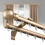 Double Curtain Rods For Windows, Heavy Duty Dual Wall Mount Track Slilent... New. Price: $110.65.