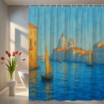 Elegant Blue Shower Curtain With Beautiful Venice Landscape New. Price: $19.99.