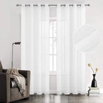 July Joy White Semi Linen Look Sheer Curtains For Bedroom, Living Gromme... New. Price: $25.19.