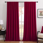 Luxurious 100% Blackout Red Velvet Curtains 108" Long, 2 Panels New. Price: $51.99.