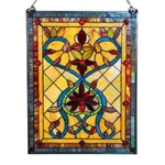 River Of Goods Fiery Hearts/flowers Window Panel Stained Glass 28 In. Chain New. Price: $130.18.
