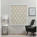 Exclusive Home Marseilles Damask 100% Blackout Roman Shade, 31"X64", Natural Open. Price: $20.00.