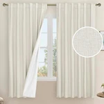 100% Blackout Natural Linen Curtains 63 Inches Textured Thermal Bedroom New. Price: $44.03.