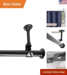 Heavy-duty Black Ceiling Curtain Rod Versatile 108"-168" Mounting Solution New. Price: $99.99.