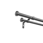 Exclusive Home Topper Double Curtain Rod And Finial Set, Gunmetal, 36"-72" New. Price: $31.32.