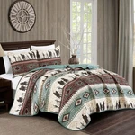 Jaba/wpm Teal/beige/burgundy Cowboy Desert Southwestern Print Bedspread New. Price: $83.58.