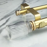 1-1/8 Inch Diameter Gold Curtain Rods With Ribbed Glass Finial, 72-144 T... New. Price: $77.88.