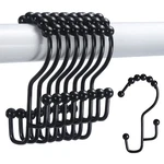 Sutine Shower Curtain Hooks, 12 Pcs Double Rings, Black New. Price: $12.72.