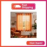 Autumn Decorations For Home Orange Sheer Curtains 45 Inch Length Kitchen Bed New. Price: $18.31.