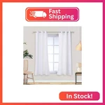 Mrs.naturall White Curtains 34X48 Inches Long For Dining Room 2 Panels Blackout New. Price: $30.65.