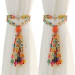 Pedobo Magnetic Curtain Tiebacks, 2 Pack Colorful Agate Tassel Drapery New. Price: $22.74.