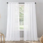 No. 918 Erica Crushed Sheer Voile Rod Pocket Curtain Panel, 51" X 63", White New. Price: $19.74.