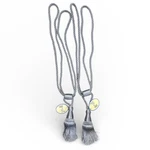 Vintage Large Window Curtain Tiebacks Silver Gray Tassel Rope Pair 24 6 Nwt New. Price: $24.99.